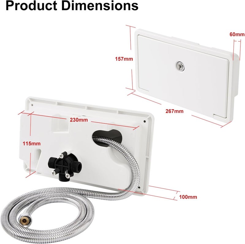 Spoliaccio Portable, Durable, Waterproof RV Exterior Shower Box Kit - All-Metal, Adjustable, Quick Connect, Leak-Proof, Weather-Resistant RV Outdoor Shower - High-Pressure RV Shower Faucet (black) - Image 4